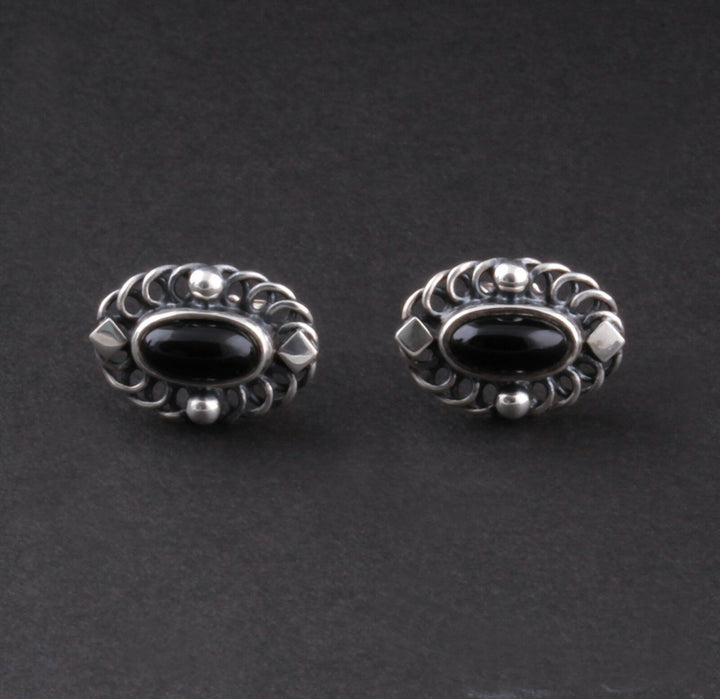ジョージジェンセン(Georg Jensen)　シルバーイヤリング　ブラックオニキス　2004年
