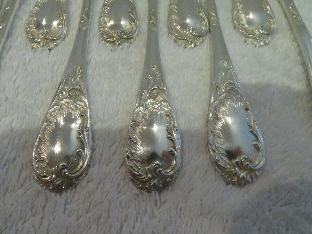 1900 french silver (minerve 950) 10 fish forks E Puiforcat french rococo st