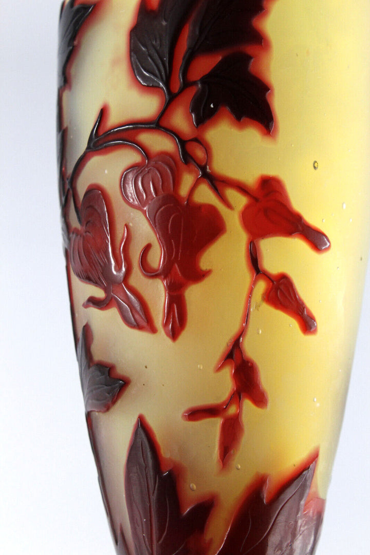 エミールガレ　フクシアの花紋瓶　高さ約14.1cm 送料込み251202 エミールガレ フクシアの花紋瓶 高さ約14.1cm 送料込み251202