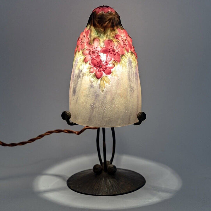 アルジー・ルソー『Argy Rousseau』 花が描かれたナイトランプ