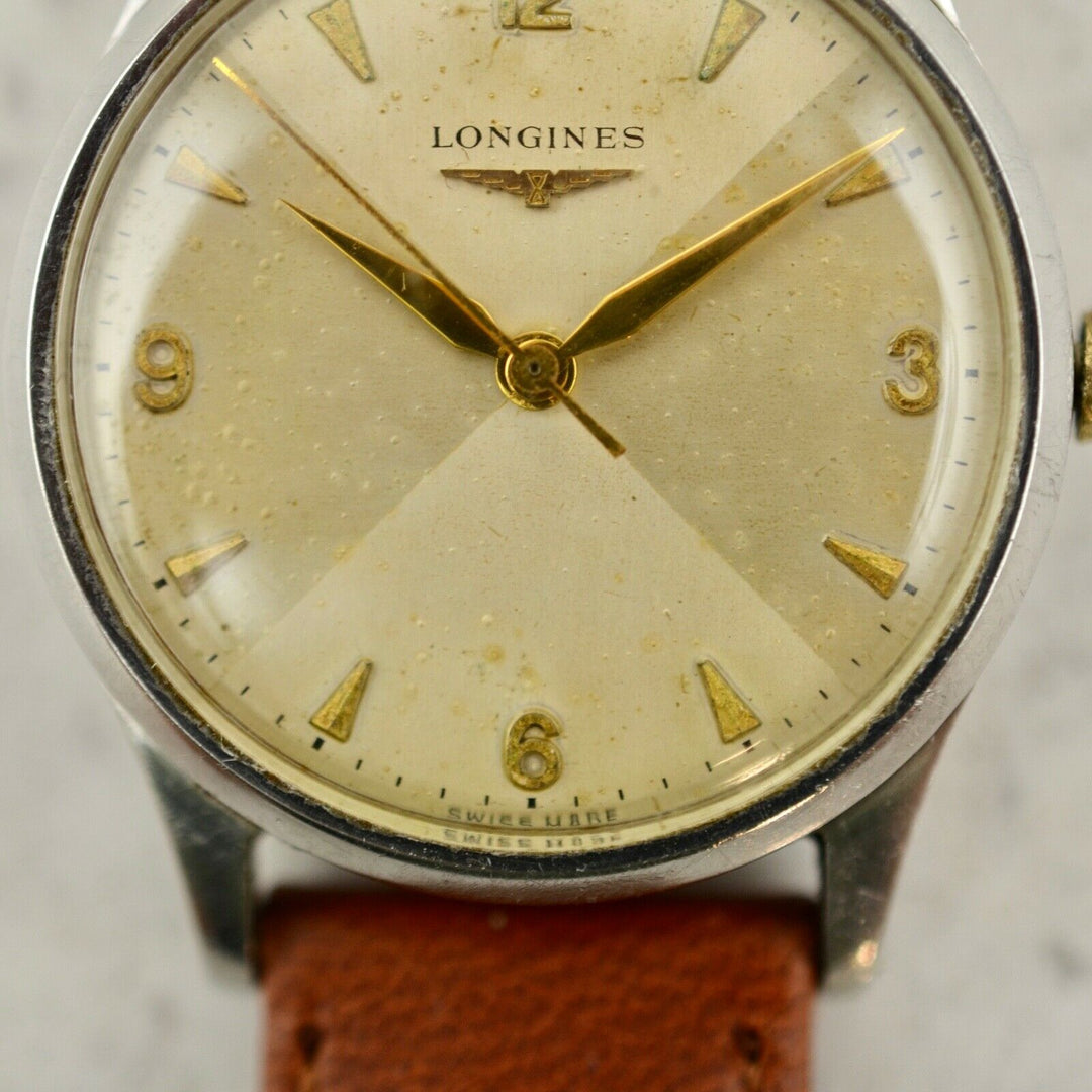 1955年　ヴィンテージ ロンジン カラトラバ ボウタイ・ダイアル　腕時計 参考番号13322 cal.12.68  スチール製