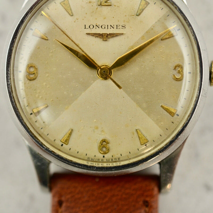 1955年　ヴィンテージ ロンジン カラトラバ ボウタイ・ダイアル　腕時計 参考番号13322 cal.12.68  スチール製