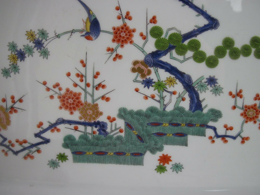 Schönes großes Meissen Tablett in Dekor Indisches Astmuster, drei Freunde