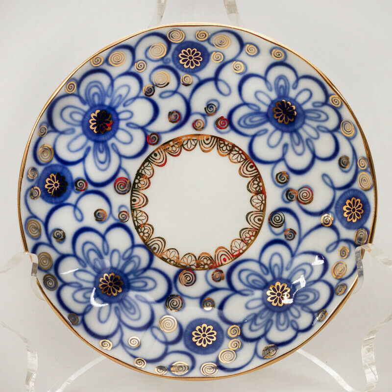Bindweed Coffee Cup & Saucer by Imperial Porcelain Russian Lomonosov LFZ IFZ