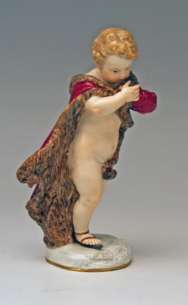 MEISSEN マイセン FIGUR PUTTO ALLEGORIE DES WINTERS CHERUB WINTER MNR:A71 UM 1860
