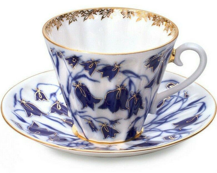 インペリアルポーセリン　ティーカップ＆ソーサー　ロモノーソフ　ブルーベル模様