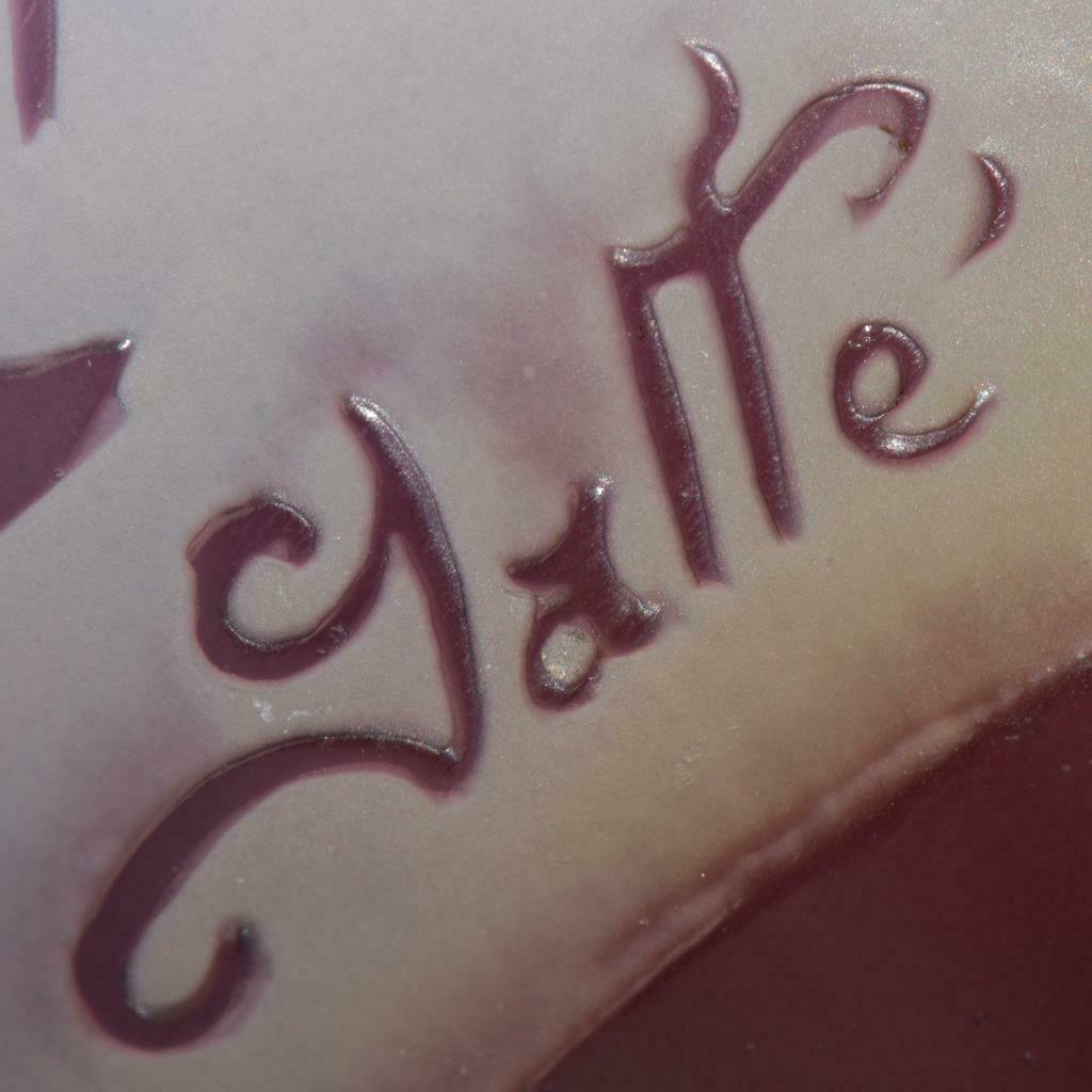 エミールガレ　フランス製　アンティーク　池　草　水　スイレン　蓮の花　ガラス花瓶