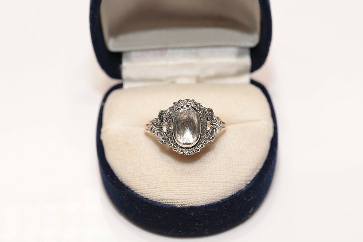 アンティーク オリジナル 8K ナチュラルローズカットダイヤモンドのリング