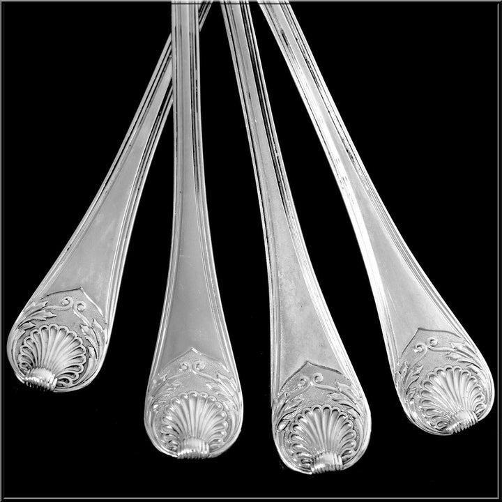 Puiforcat Rare French All Sterling Silver Dessert Hors D'oeuvre Set 4 Pc