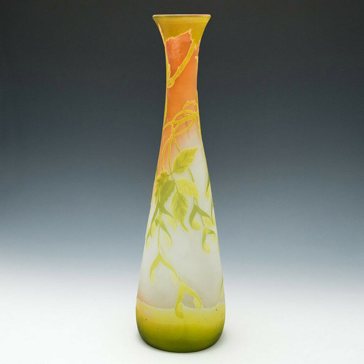 A Tall and Very Fine Emille Galle Cameo Glass Vase c1900