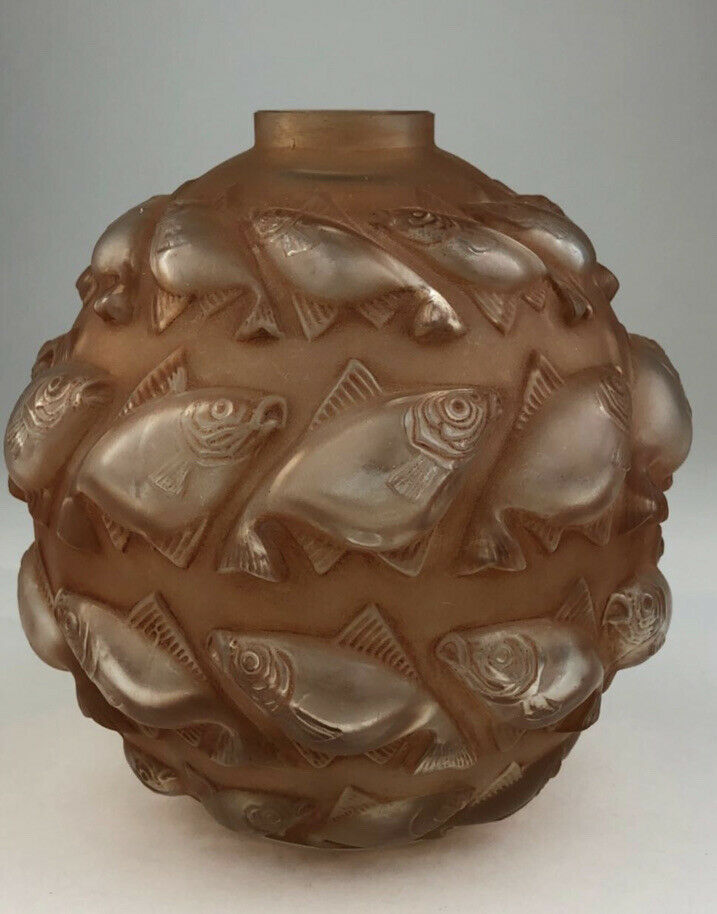 Rene Lalique Brown Sepia Cameret Vase