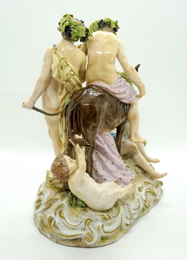MEISSEN GRUPPE TRUNKENER SILEN AUF ESEL DRUNKEN SILENUS ON DONKEY NR:2724 UM1870