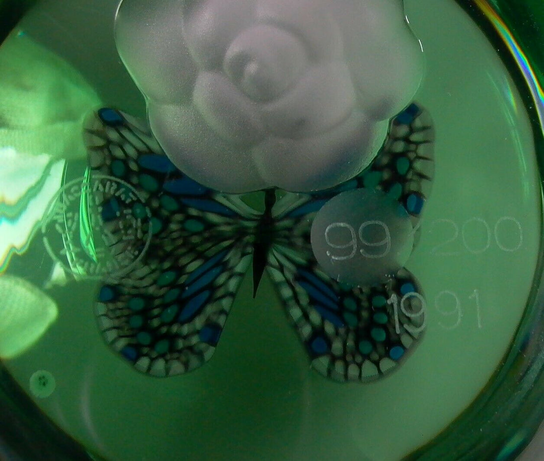 orig. BACCARAT Paperweight presse-papiers BUTTERFLY - limit. 99/200 - Zertifikat