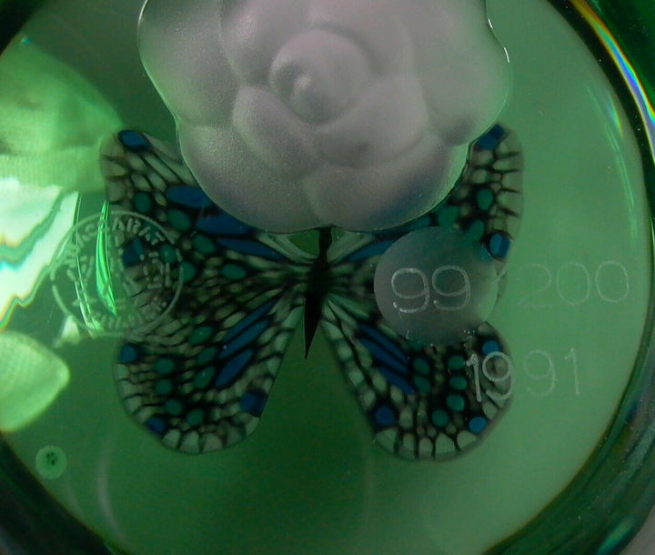orig. BACCARAT Paperweight presse-papiers BUTTERFLY - limit. 99/200 - Zertifikat