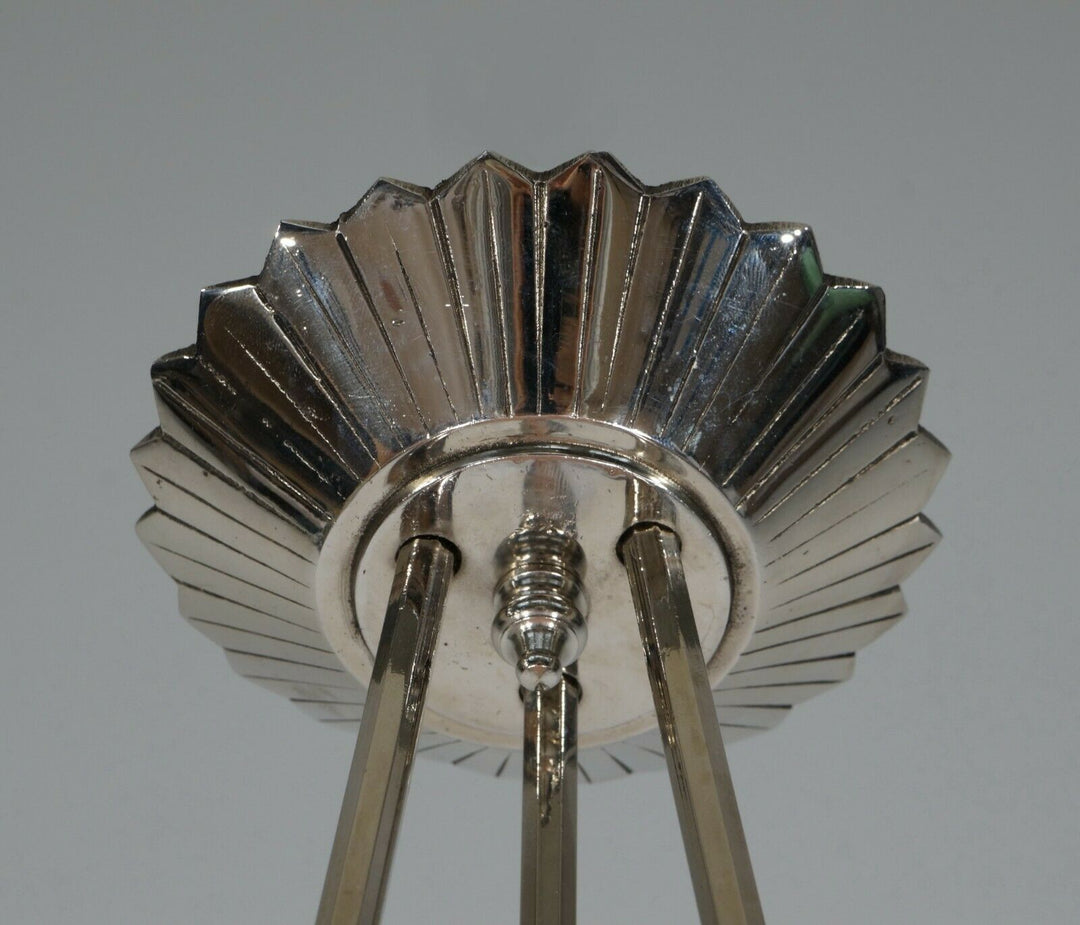 PETITOT : FRENCH 1930 ART DECO PENDANT .. chandelier 1925 lamp muller era France