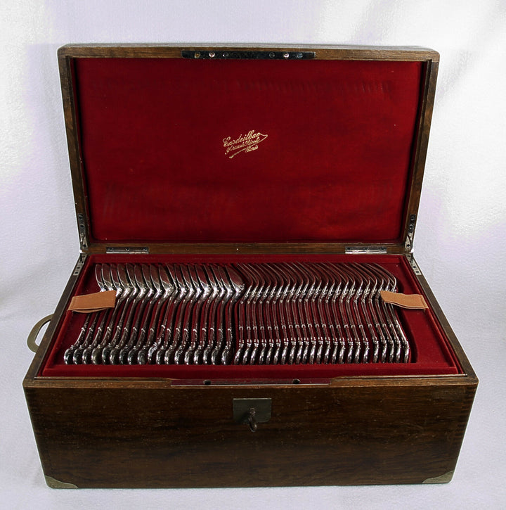 Cardeilhac Antique French Paris 950 Silver Louis XV Pattern Flatware Set Service