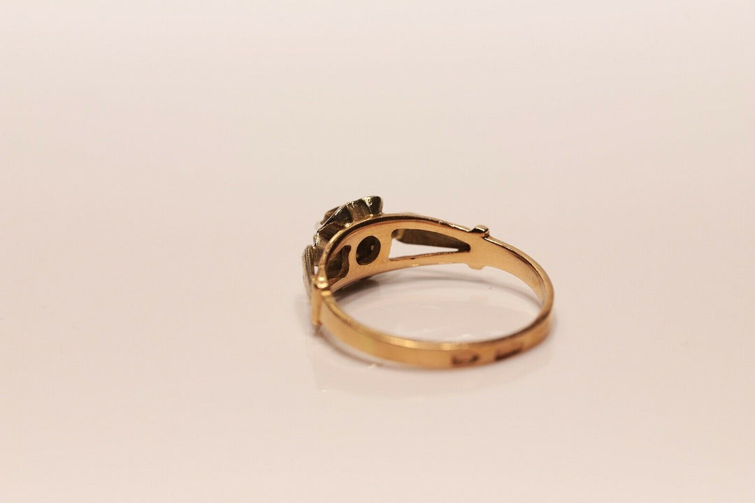 アンティーク 14K ナチュラルダイヤモンドのロシアンリング