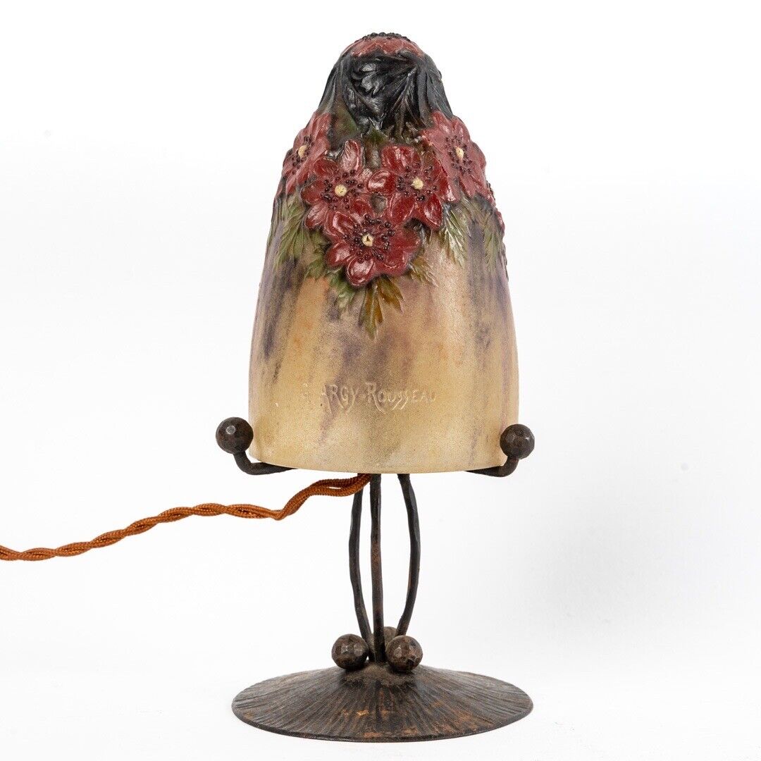 アルジー・ルソー『Argy Rousseau』 花が描かれたナイトランプ