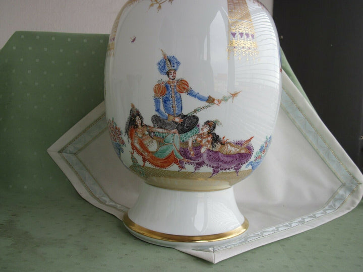 Schöne große Meissen Boden-Vase in Dekor 1001 Nacht