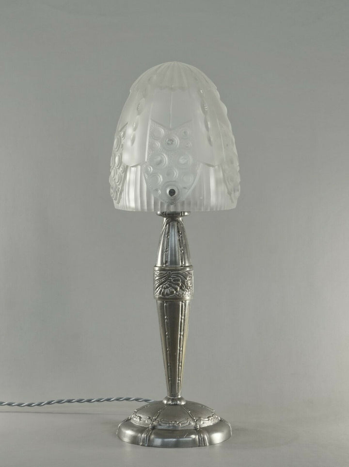 GEORGES LELEU : FRENCH 1930 ART DECO TABLE LAMP .... Hanots 1925 muller daum era