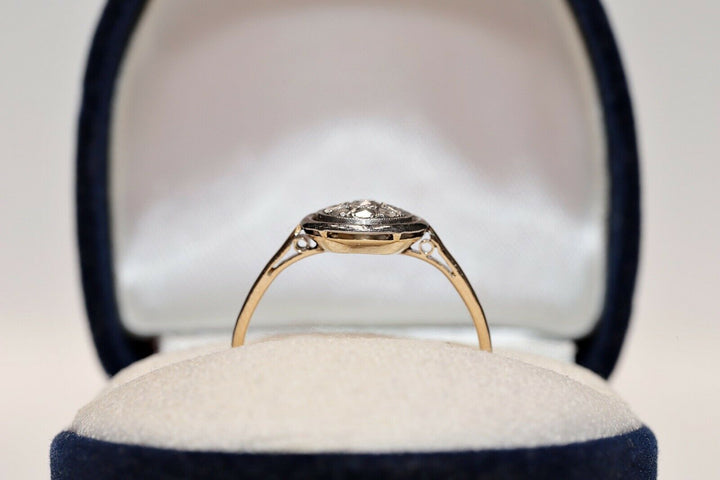 アンティーク オリジナル ヴィクトリアン 18K ナチュラルローズカットダイヤモンドのリング