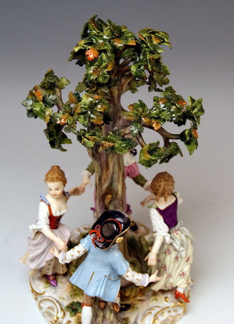 MEISSEN FIGUR GRUPPE GÄRTNER KINDER REIGEN GARDENER CHILDREN MNR: 2728 UM 1850