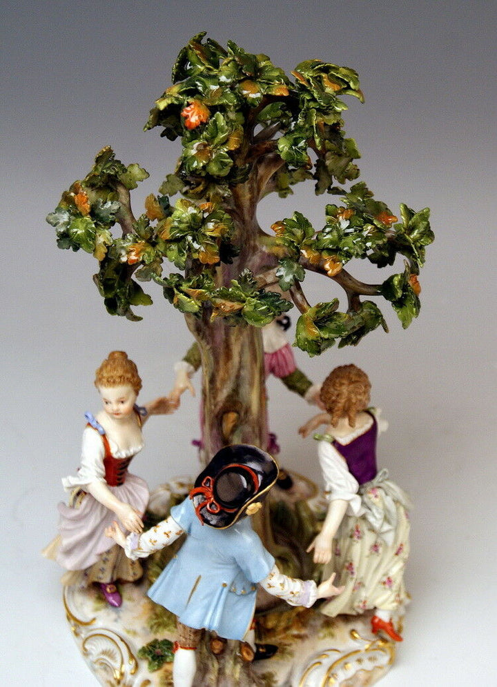 MEISSEN FIGUR GRUPPE GÄRTNER KINDER REIGEN GARDENER CHILDREN MNR: 2728 UM 1850