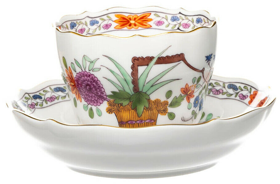 Mokkagedeck Garbemuster Meissen Neuer Ausschnitt Modell 00580 1. Wahl nach 1940