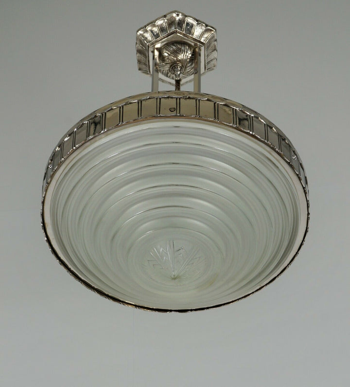 LELEU : FRENCH 1930 ART DECO CHANDELIER .......... 1935 pendant lamp muller era