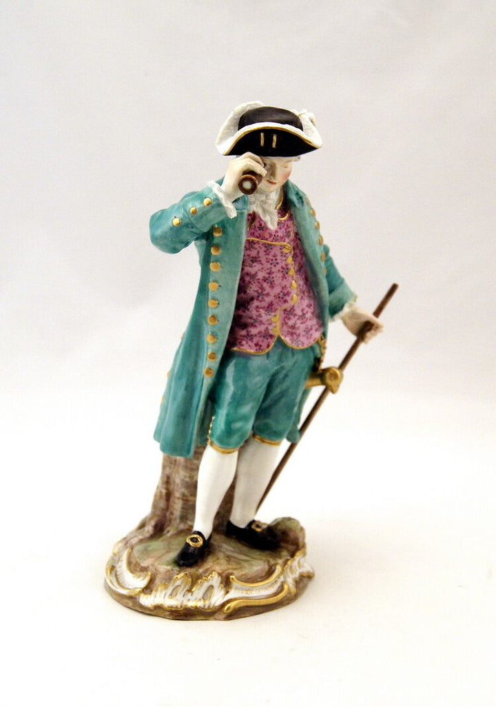 SELTENE MEISSEN FIGUR KAPITÄNS MIT FERNGLAS CAPTAIN WITH SPYGLASS MNR:D65 UM1830