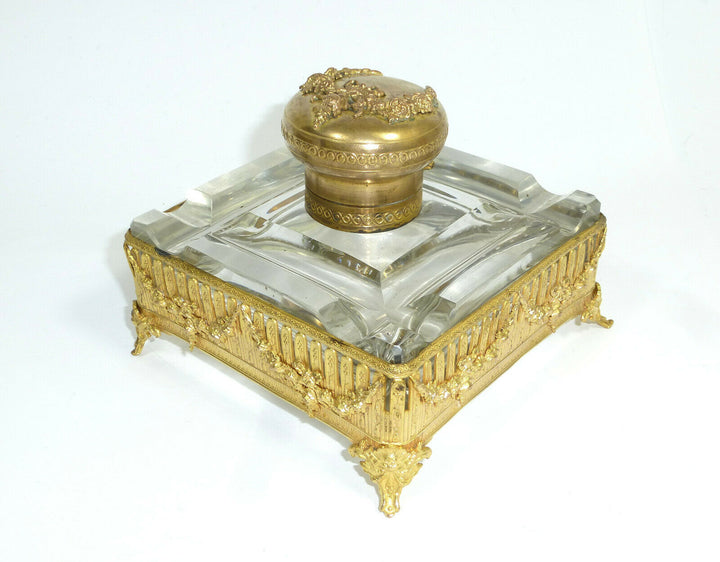 Inkwell Um 1860-1880 France Baccarat Crystal Glass