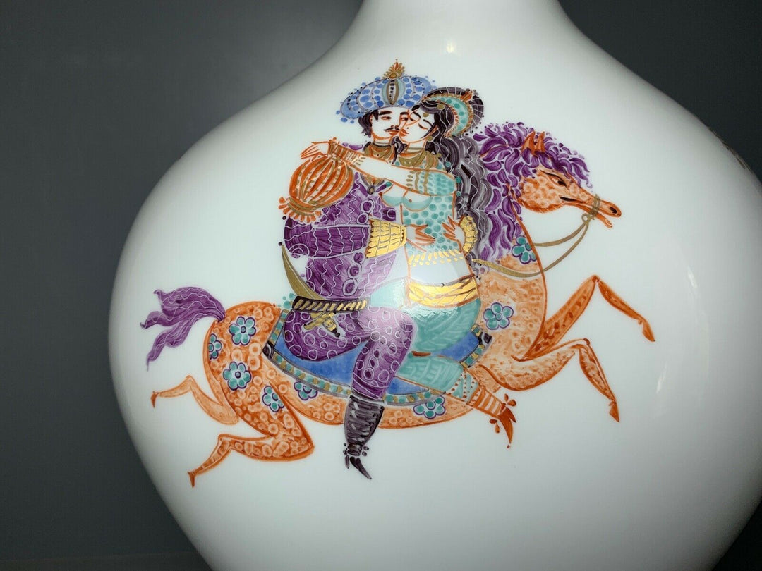 GROSSE MEISSEN VASE 1001 NACHT VIEL GOLD HEINZ WERNER SEHR GUTER ZUSTAND H:45cm