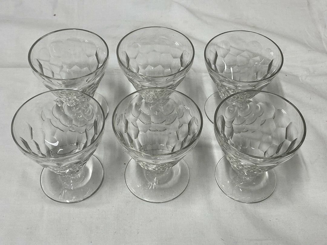 BACCARAT 6 VERRES À VIN BLANC CRISTAL DÉCOR ÉCAILLE MODÈLE CHAUNY LOT 2.