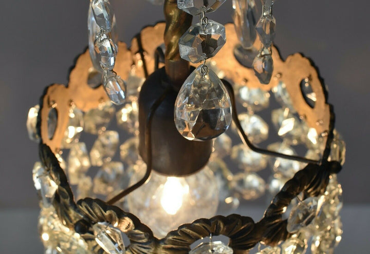 Christmas Sale Small Crystal Chandelier, Antique Vintage Wedding Lighting, Lamp