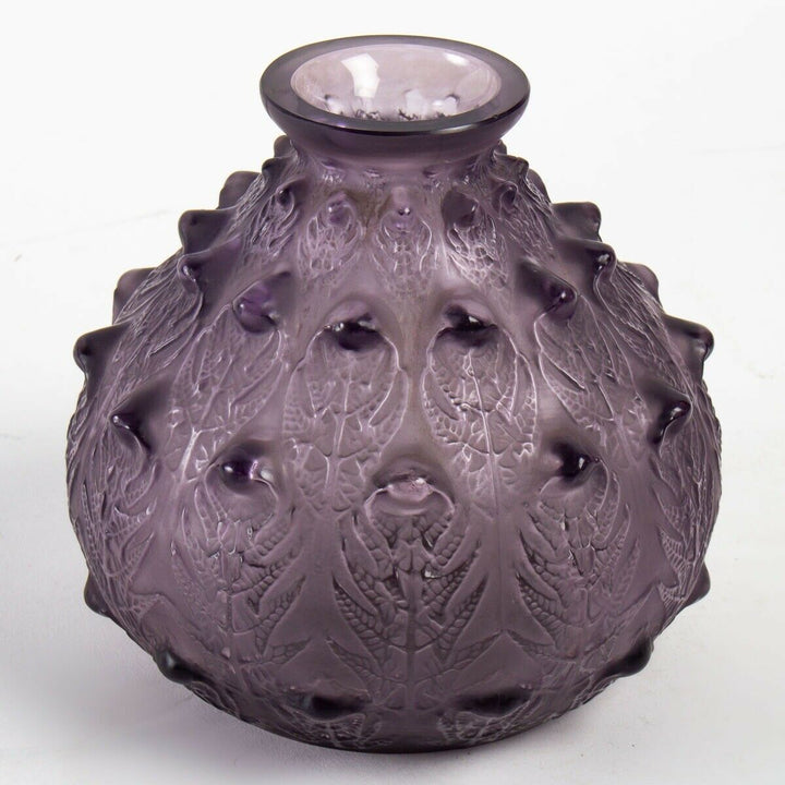 Vase Fougères René Lalique Améthyste R.Lalique Amethyst Purple Glass Ferns