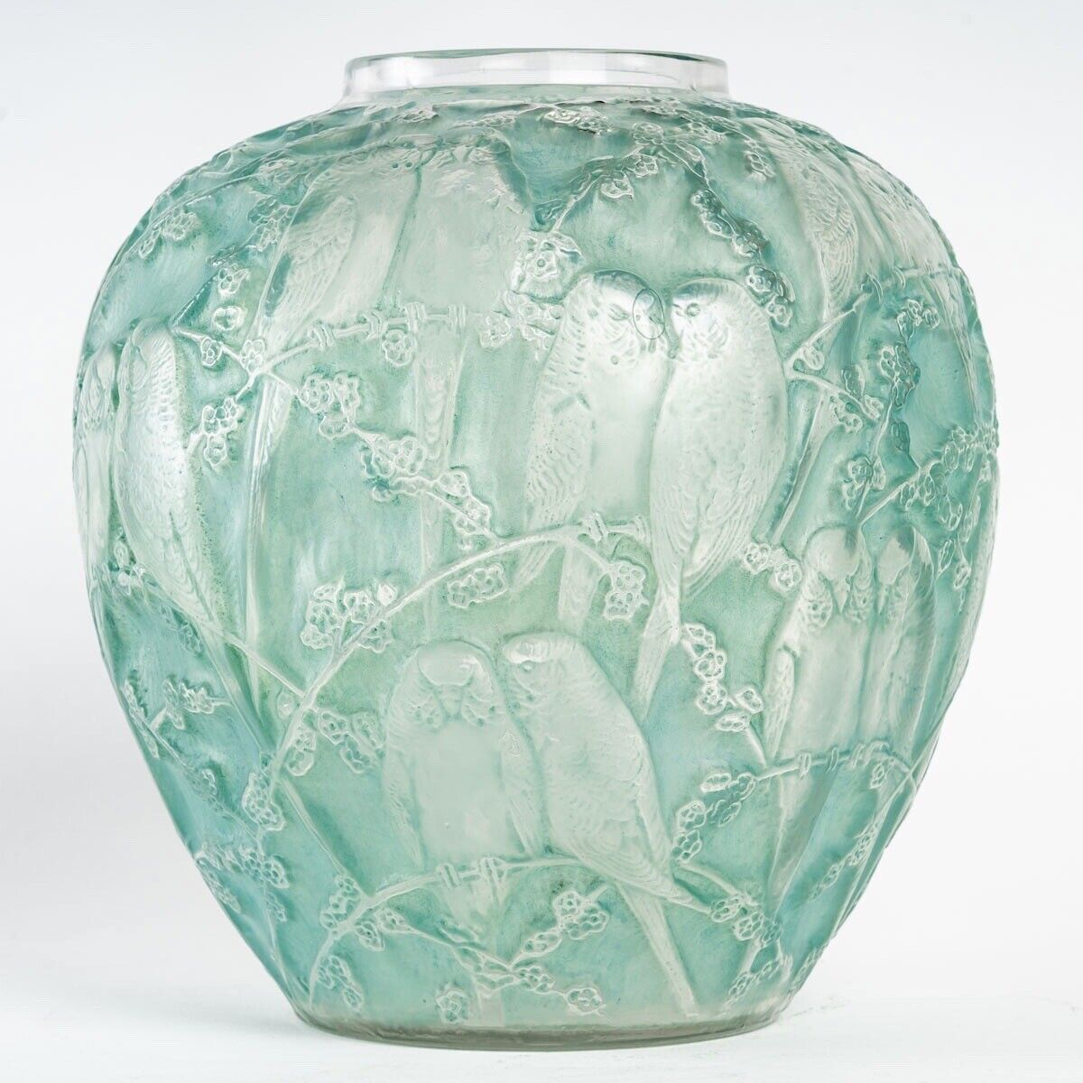 1182N9パ LALIQUE ラリック 白鳥モチーフ 花瓶 花びん ルネラリック 花瓶 インコ ガラス製 青緑 – アンティークテーブル