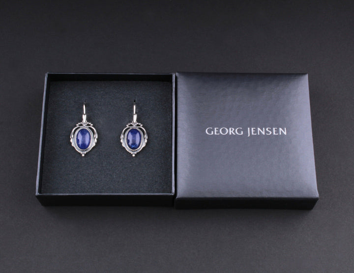 GEORG JENSEN Sterling Silver Earrings of The Year 2017 w. Sodalite / Rockcrystal