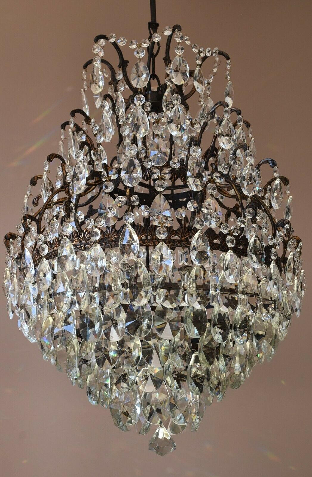 Opulent French Style Vintage Crystal Chandelier Antique Lighting Home Light Lamp