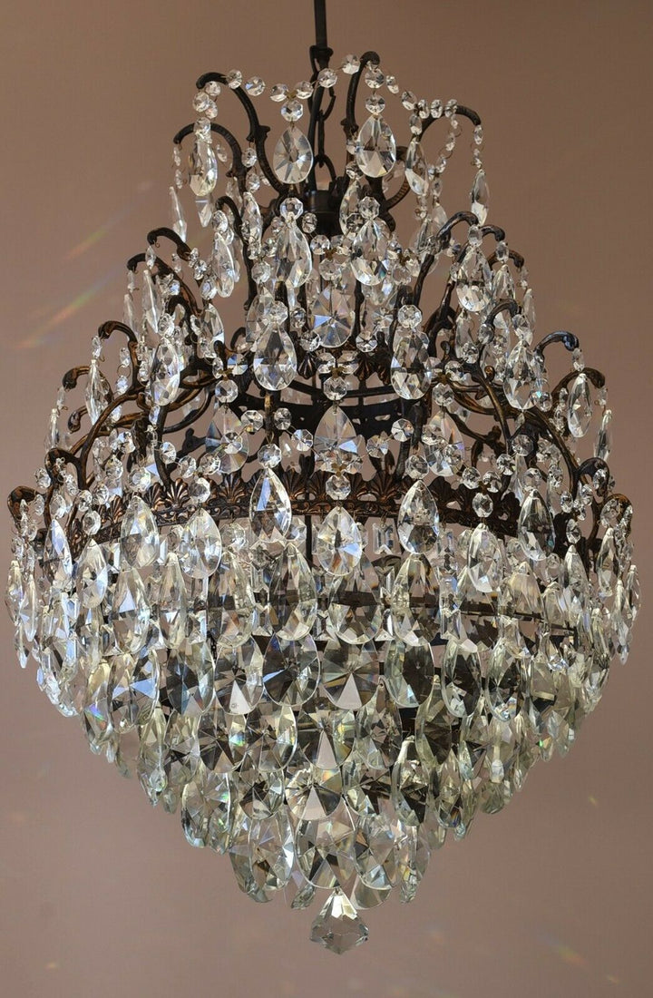 Opulent French Style Vintage Crystal Chandelier Antique Lighting Home Light Lamp