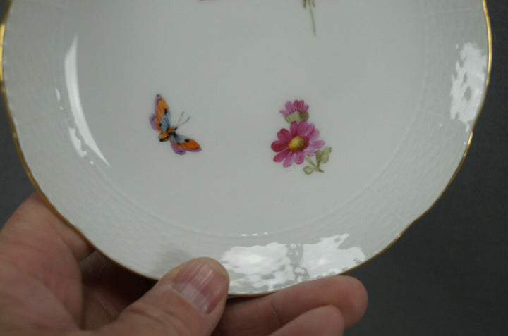 KPM Berlin Hand Painted Dresden Floral Butterfly & Gold Tea Cup & Saucer C