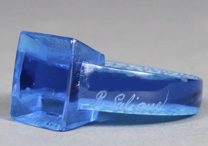 Cachet Bluets Bleu Électrique Rene Lalique R.Lalique Blue Electric Glass Seal