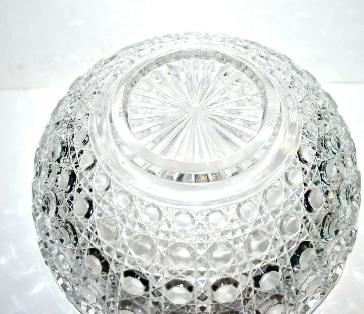 BACCARAT Grande coupe Saladier Diamants Pierreries en cristal moulé signé 23x11
