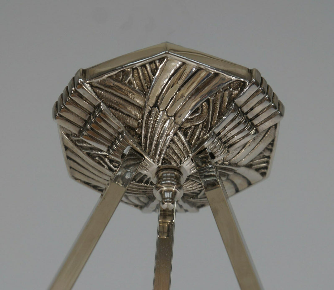 HETTIER VINCENT & HANOTS : pair of FRENCH ART DECO PENDANT S . chandelier France