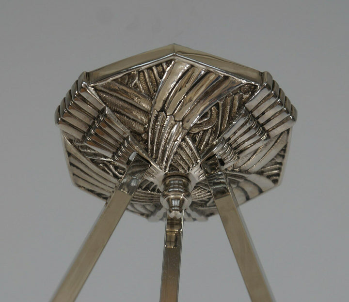 HETTIER VINCENT & HANOTS : pair of FRENCH ART DECO PENDANT S . chandelier France