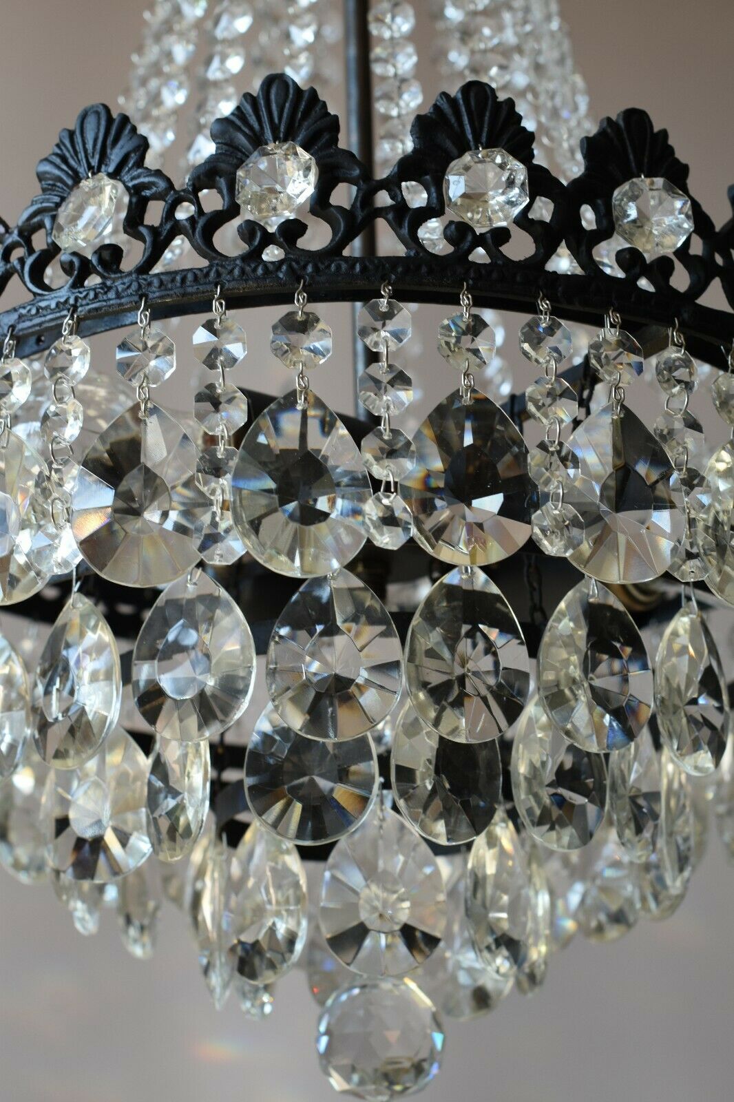 French Empire Chandelier Antique Style Vintage Hallway Lighting, Ceiling Pendant