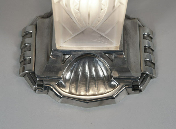 LÉON HUGUE : FRENCH 1930 ART DECO LAMP ......... degué daum era France veilleuse