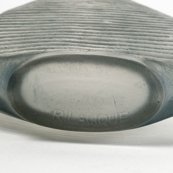 ルネラリック　香水瓶　テリーヌ　ガラス製　青　グレー