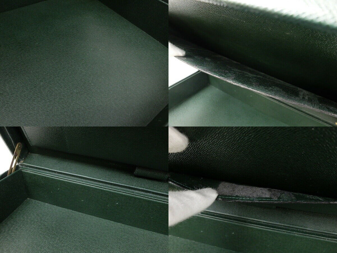 AUTH LOUIS VUITTON Taiga green HARD BRIEFCASE PRESIDENT TRUNK BAG