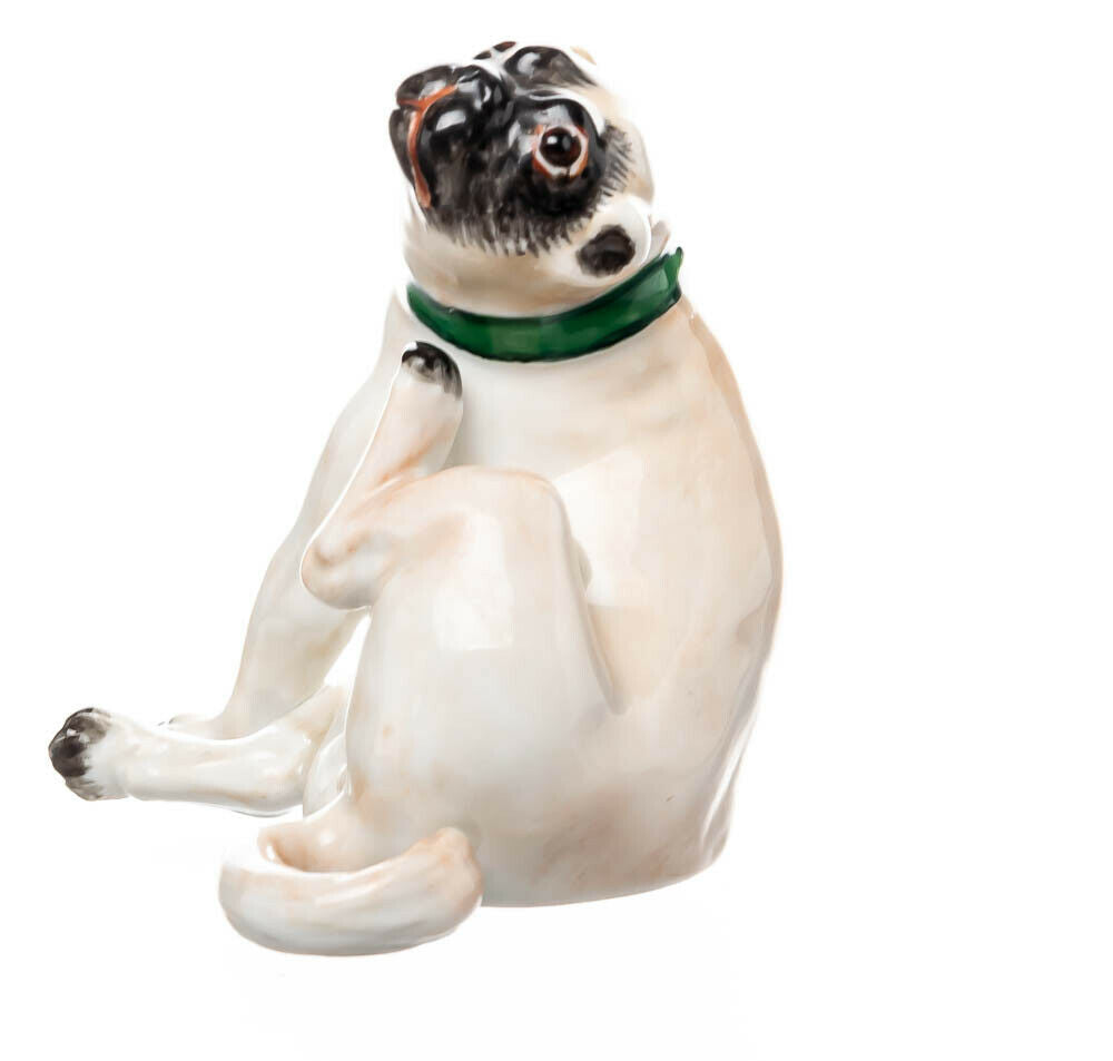 マイセン人形 パグ 動物シリーズ 1級品 1970年 6,5cm – アンティーク