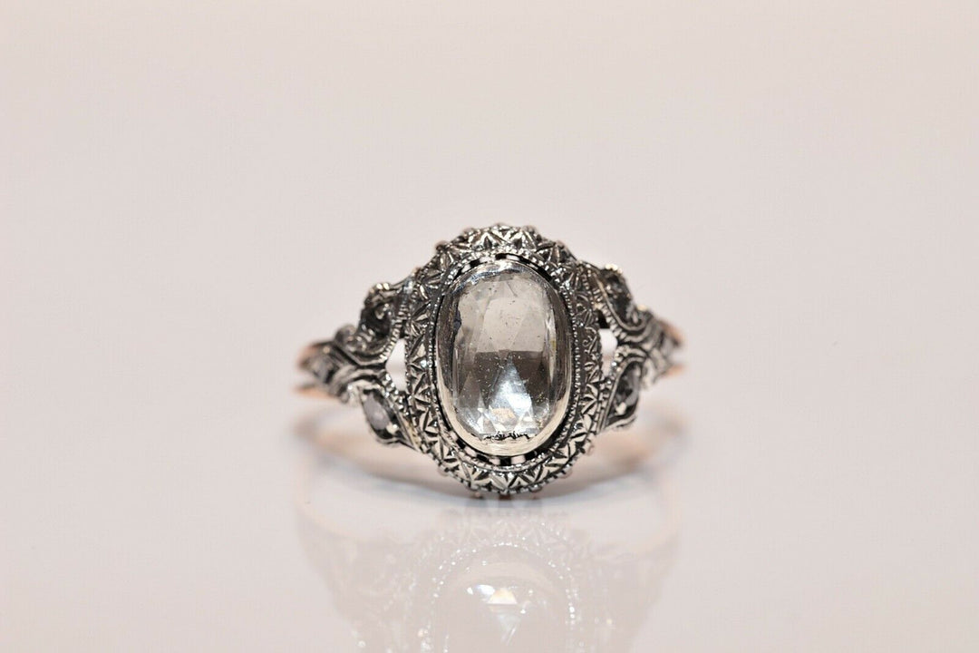 アンティーク オリジナル 8K ナチュラルローズカットダイヤモンドのリング